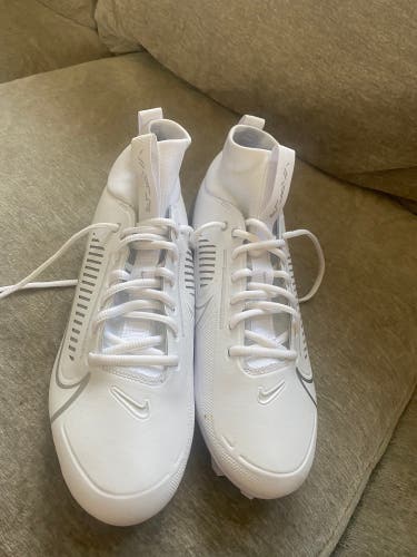 White New Men's High Top Turf Cleats Vapor