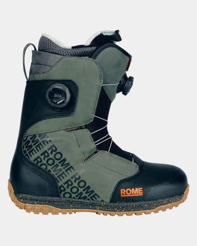Rome Bodega Double Boa Snowboard Boots Men's Size 11 Black/Olive New 2025