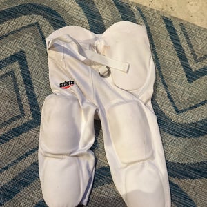 White Used Medium Schutt Poly Knit All-In-One pants with pads Game Pants