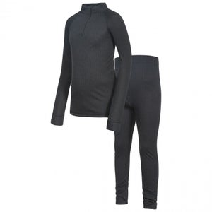 UNISEX KIDS TRESPASS UNITE 360 WINTER BASE LAYER THERMAL SET (BLACK) 7-8 YRS