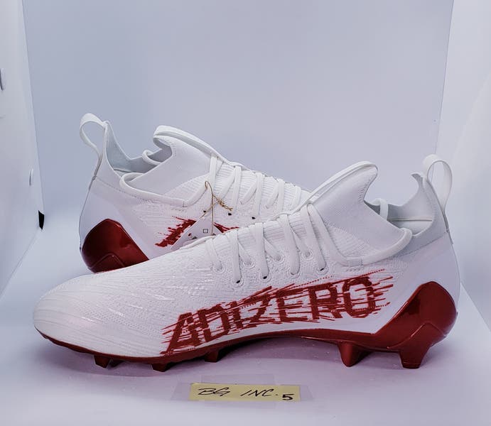 Adidas Adizero Primeknit Football Cleats White / Red Men display picture 1