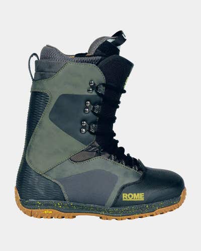 Rome Libertine Lace Snowboard Boots Men's Size 10.5 Black/Olive New 2025