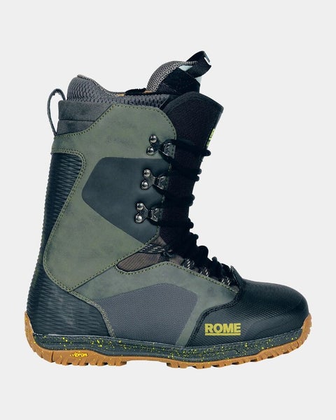 Rome Libertine Lace Snowboard Boots Men's Size 10.5 Black/Olive New 2025