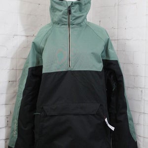 686 Renewal Insulated Anorak Snow Jacket Men's Large, Cypress Green Colorblock