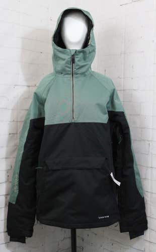 686 Renewal Insulated Anorak Snow Jacket Men's Large, Cypress Green Colorblock