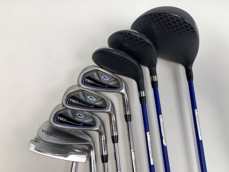US Kids TS3 V5 Club Set Driver 3W 4H 6 & 8 PW SW Putter TS3 63" Junior RH