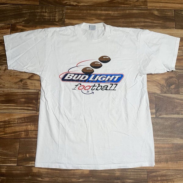 Vintage Bud Light Beer Football Graphic NFL T-Shirt Mens Size XL