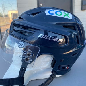 Bauer Re-akt 150 Pro Stock Hockey Helmet Visor Combo Medium Navy Blue 120HTX