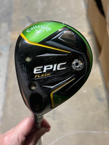 Used Men's Callaway Epic Flash Fairway Wood Left Hand Stiff Flex 3 Wood