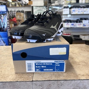 Black New Size 9.0 (Women's 10) Adult Men's Mizuno Low Top Molded Cleats