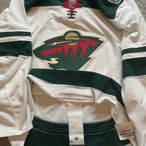 MiC Team Issued Prime Adidas Authentic Minnesota Wild NHL Jersey White Away 54