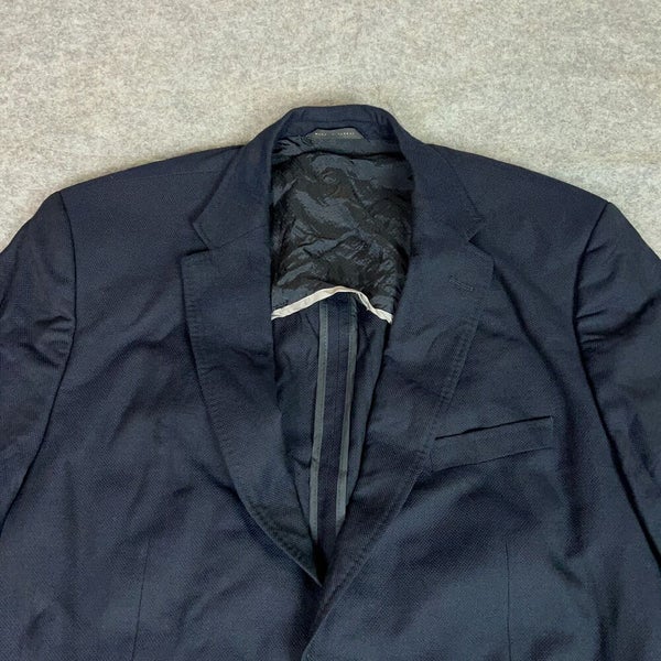 Hugo Boss Mens Blazer 44L Navy Sports Jacket Suit Wool Reda Super 110 Italy Top