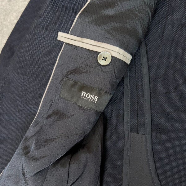 Hugo Boss Mens Blazer 44L Navy Sports Jacket Suit Wool Reda Super 110 Italy Top