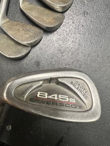Used Men's Left Hand Stiff Flex Steel Shaft 845s Silver Scot Iron Set
