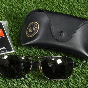 RAY-BAN SUNGLASSES RB3522 BLACK W/ GUNMETAL / GREEN POLARIZED LENSES  61mm