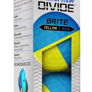 Srixon Q-Star Tour Divide Golf Balls (Brite Yellow/Blue, 2021, 3pk) 1 Sleeve NEW