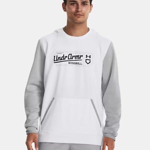 Under Armour Baseball Performance White Hooded Sweatshirt Hoodie Large LRG NWT!