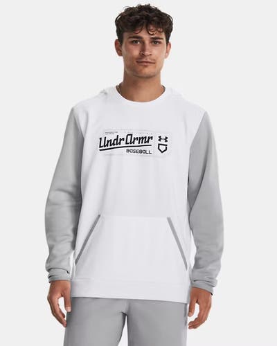 Under Armour Baseball Performance White Hooded Sweatshirt Hoodie Large LRG NWT!