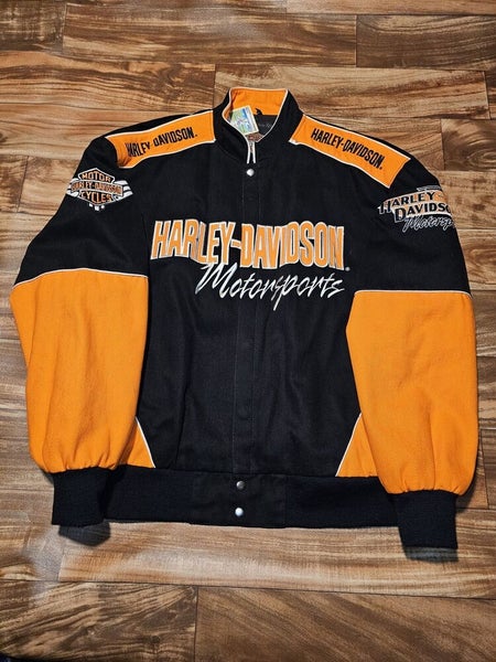 Vintage Rare Harley Davidson Motorsports Embroidered Motorcycle Jacket Size XXL