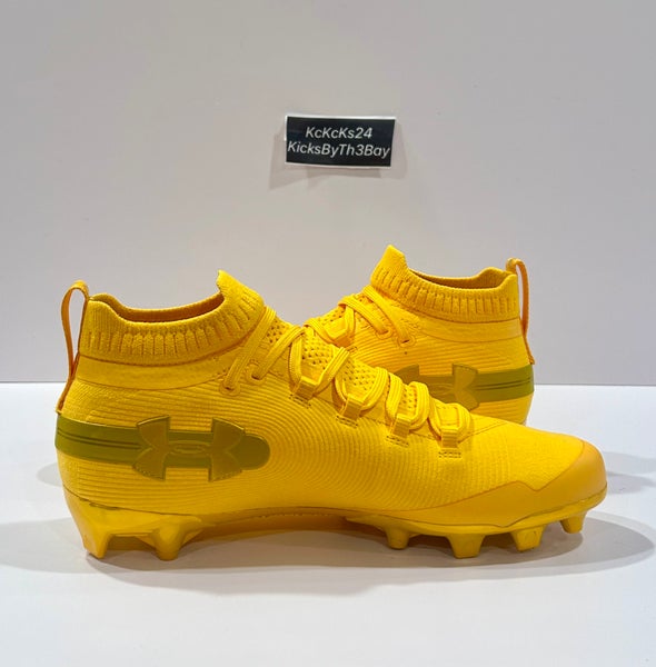 Under Armour Spotlight MC Suede Yellow Football Cleats Size