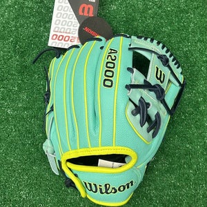 Wilson A2000 DP15 Pedroia Fit 11.5" Infield Baseball Glove SuperSkin Seafoam