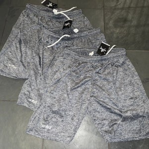 (3 pairs ) NWT Lacrosse Unlimited Training Shorts GRAY XL retail $25 ea = $75