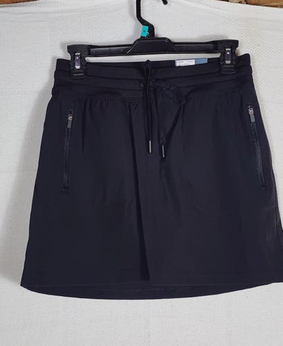 Tek Gear Mid Rise Wicking Drawstring Pocketed Black Poly Span Skort Size S