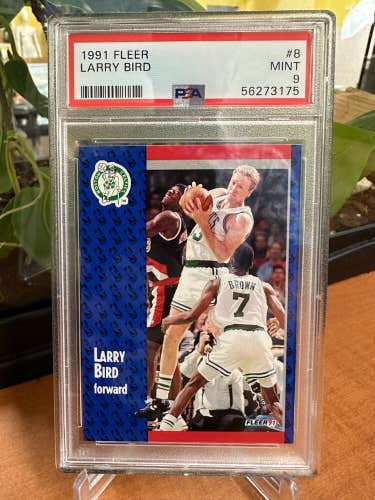 1991 '91 FLEER #8 Larry Bird Boston Celtics PSA 9 Mint HOF