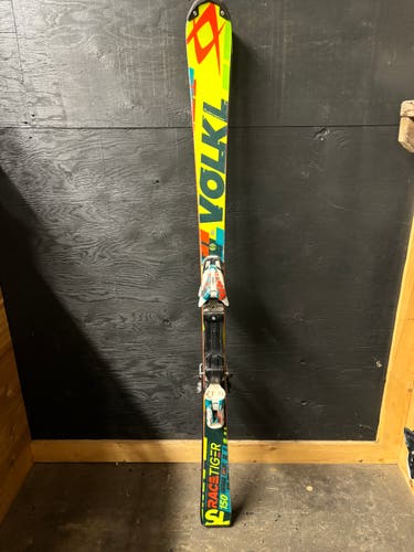 Used 2016 Racing 150 cm Volkl Racetiger SL Skis With Bindings Max Din 10