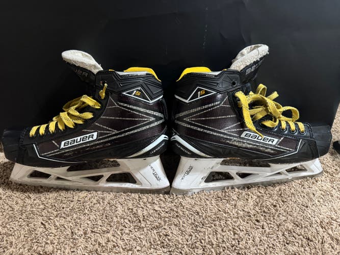 Used Senior Bauer Supreme 1S Hockey Goalie Skates Regular Width 10.5