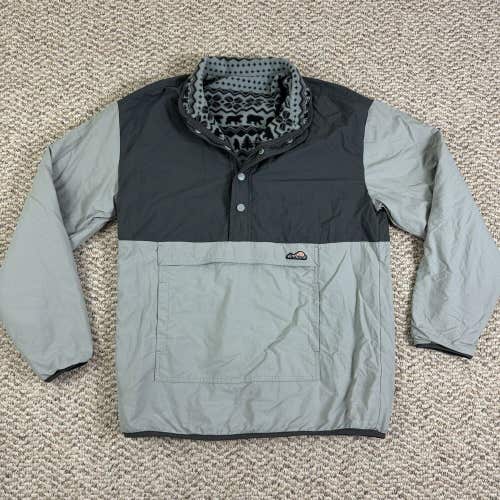 Chubbies Reversible Pullover Mens Small Gray The Bear Hug Fleece Nylon Outdoors