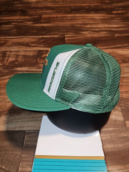 Vintage Milwaukee Bucks NBA Sports 1990s Lucky Stripe Mesh Trucker Hat Snapback