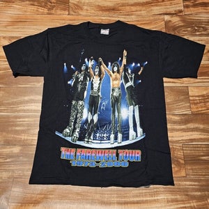 Vintage Kiss Farewell Tour Band I Was There Concert Vtg Black T Shirt Size Large