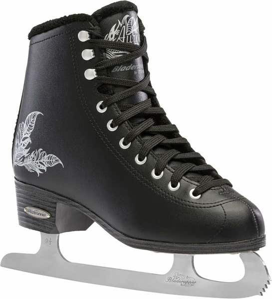 Rollerblade Aurora Women's Figure Skates - White & Silver, Stainless Steel Blades, Synthetic Fur Liner