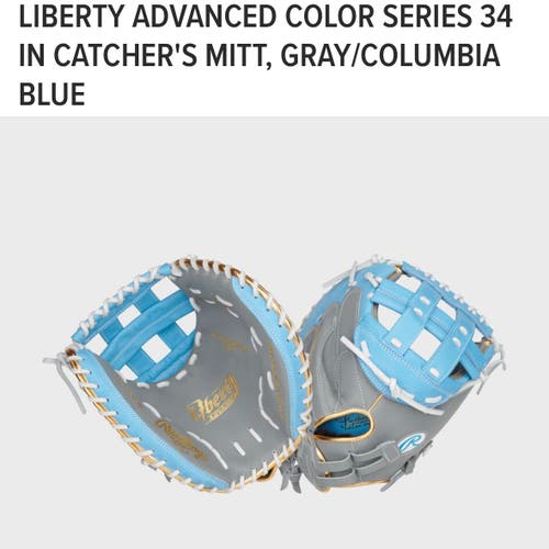 New 2025 Rawlings Right Hand Throw Catcher's Liberty Advanced Softball Glove 34"