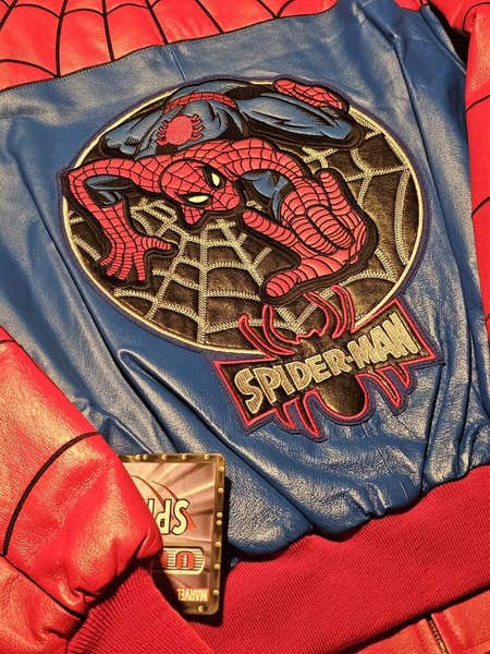 ま*ん様 WTAPS 09aw SPIDEY JACKET LEATHER LA NEW Vintage RARE Spiderman 2002 100% Leather Marvel Movie