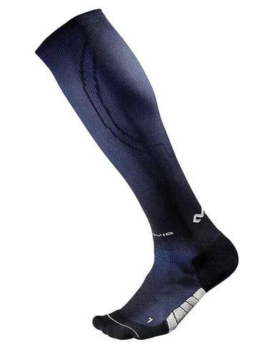 McDavid Adult 8832 Targeted Compression XSmall Black Blue 10K Runner Socks NWT