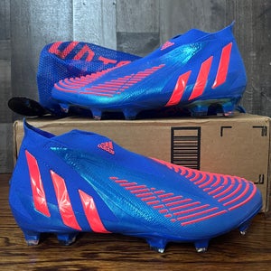 Adidas Predator Edge+ FG Mens Soccer Cleats Hi-Res Blue/Turbo Size 8.5 W/bag