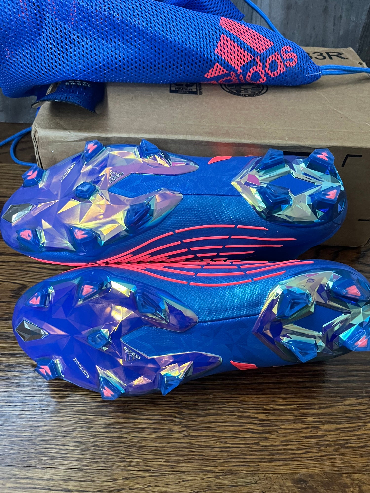 Adidas Predator Edge+ FG Mens Soccer Cleats Hi-Res Blue/Turbo Size 8.5 W/bag adidas Predator Edge + AG Sapphire Edge - Hi-Res Blue/Turbo main image 4