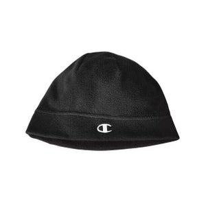 Champion Beanie Unisex Black Fleece Lined Embroidered Logo Winter Hat LW335