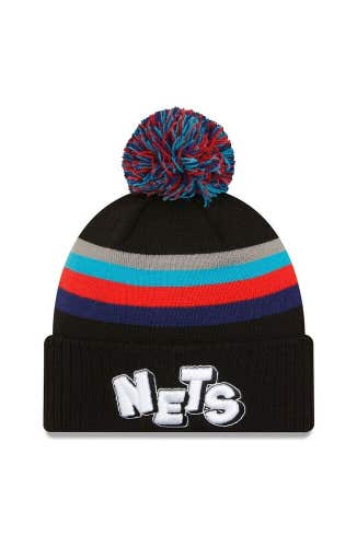 New Era 60493892 Beanie Youth Black Brooklyn Nets Removable Pom Knit NBA LW292