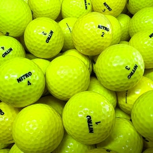 24 Yellow Nitro Near Mint AAAA Used Golf Balls