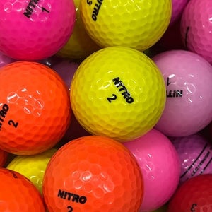Nitro Colored golf balls ....24 Near Mint AAAA Used Golf Balls...Assorted Colors