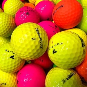 24 Near Mint AAAA Top Flite Colored Used Golf Balls...all models included