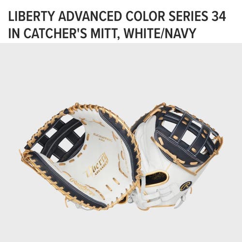 New 2025 Rawlings Right Hand Throw Catcher's Liberty Advanced Softball Glove 34"