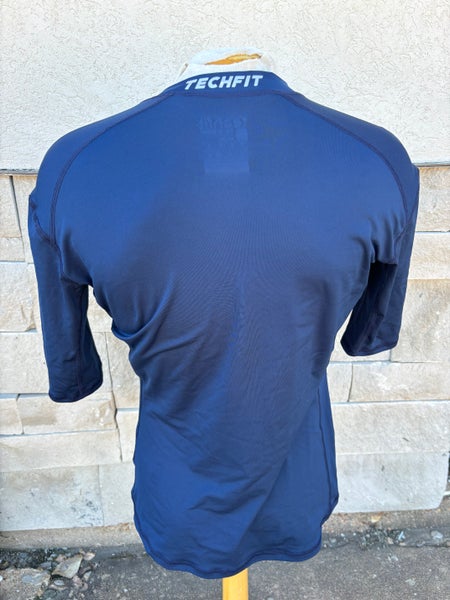 Adidas Short Sleeve TechFit Compression Training Shirt Navy Blue 63805