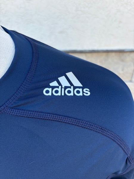 Adidas Short Sleeve TechFit Compression Training Shirt Navy Blue 63805