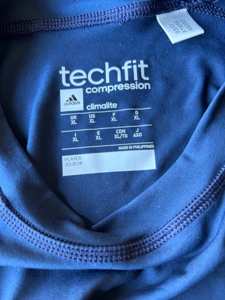 Adidas Short Sleeve TechFit Compression Training Shirt Navy Blue 63805