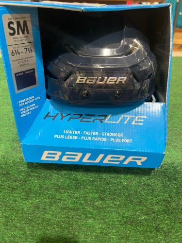 Blue New Bauer Hyperlite Helmet- (Size: Small/Medium | 6 3/4- 7 3/8)