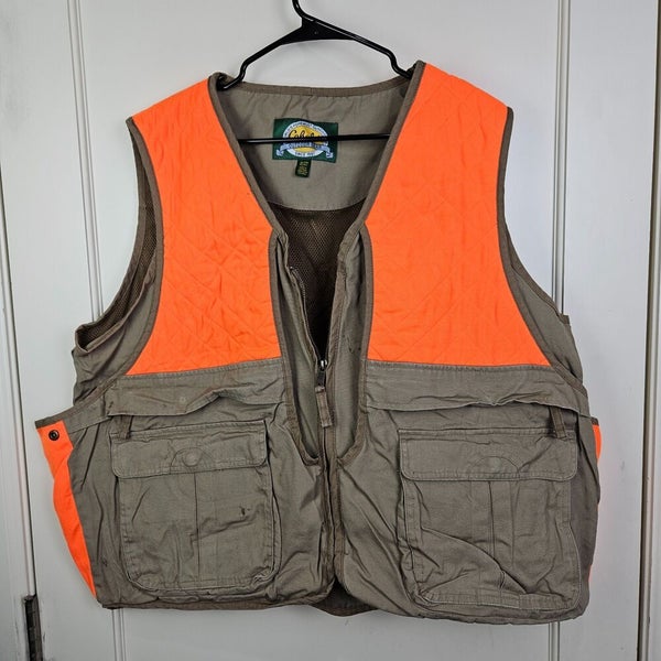 Cabela's Shooting Hunting Vest Mens XL Blaze Orange Brown Upland Pheasant
